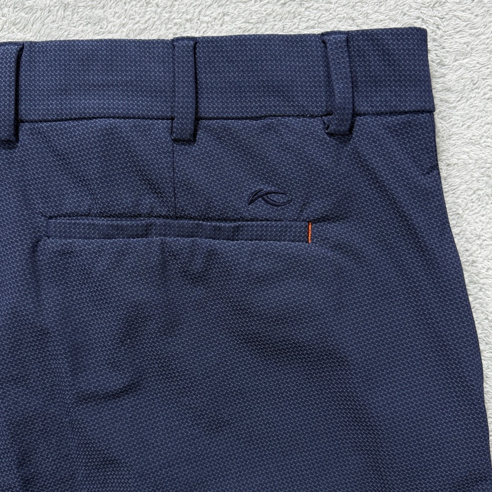 KJUS Shorts Mens 38 Blue Ike Texture Regular Fit 10" Performance Golf Chino - Picture 3 of 9